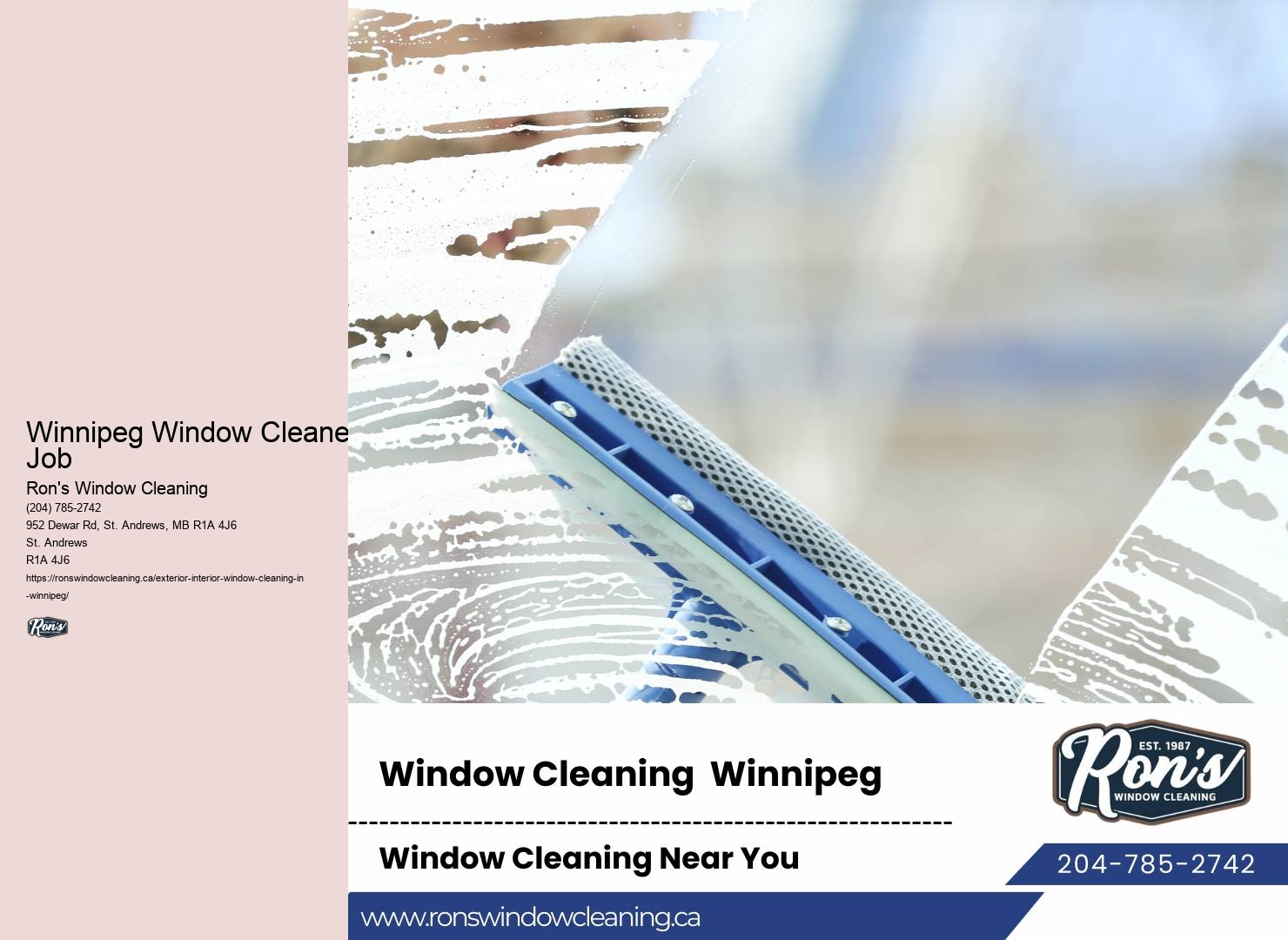 Local Window Cleaning Companies Winnipeg Window Cleaner Job
